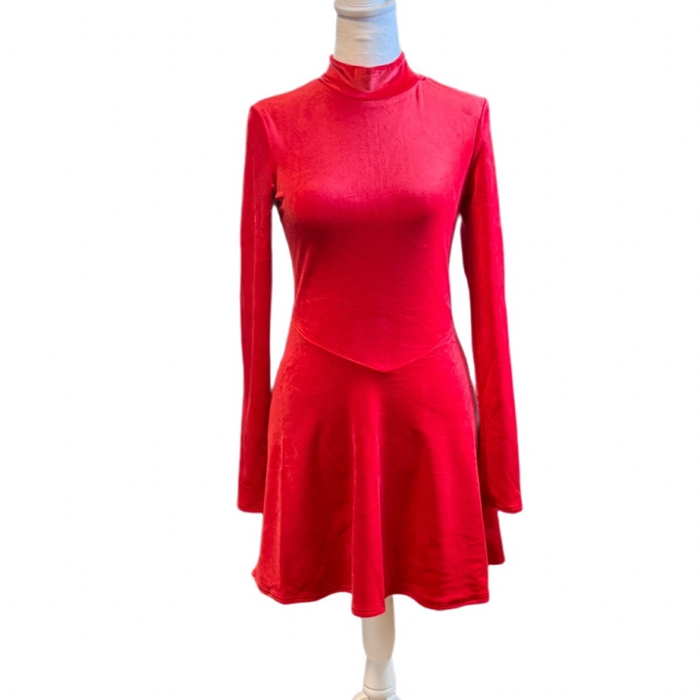 Forever Twenty One Velour Skater Mini Dress
Dark Red Size Small